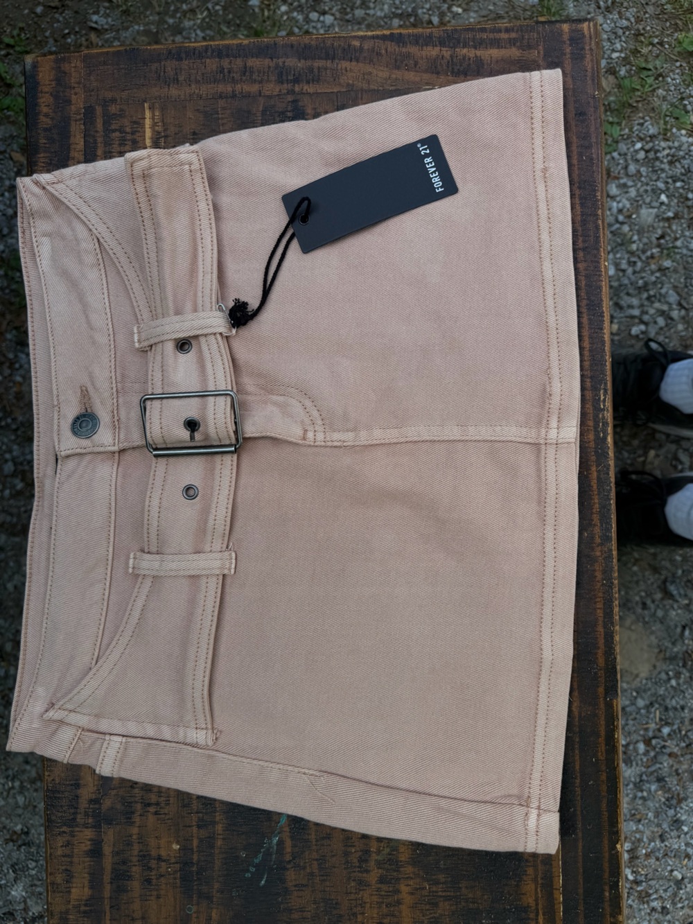 Forever 21 Beige Mini Skirt with Belt